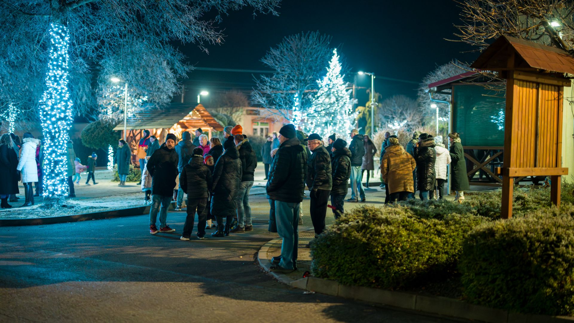 New Year&#39;s meeting in the village center