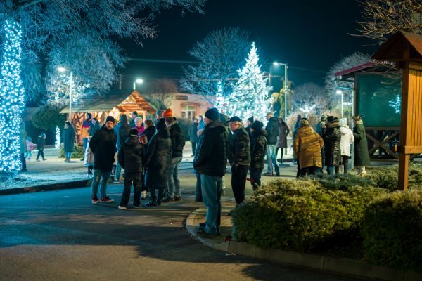 New Year&#39;s meeting in the village center