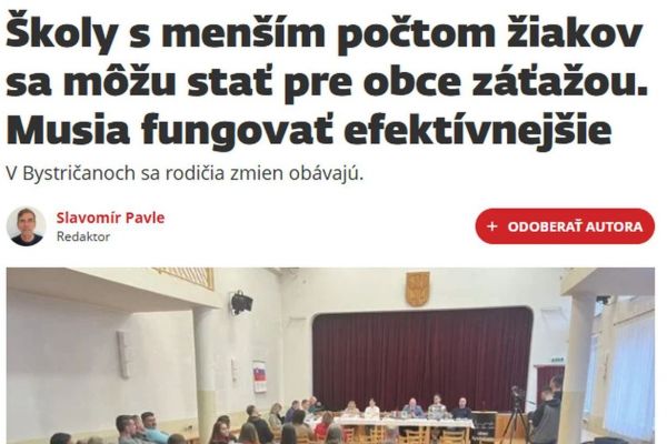 Diskusia o smerovaní Školy Bystričany zaujala aj médiá